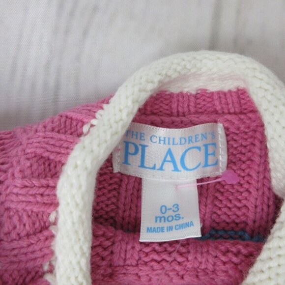 The Children's Place Sz 0-3 Months Knitted Sweater Striped Multi-Colored Girl - Picture 2 of 6